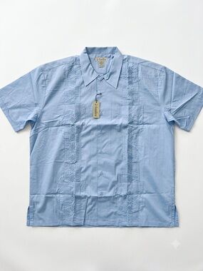 Foxfire Light Blue Short-Sleeve Guayabera Shirt